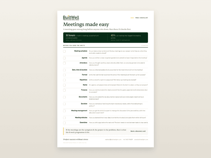 The Meetings made easy checklist: 13 checks to run before you send a meeting invite
