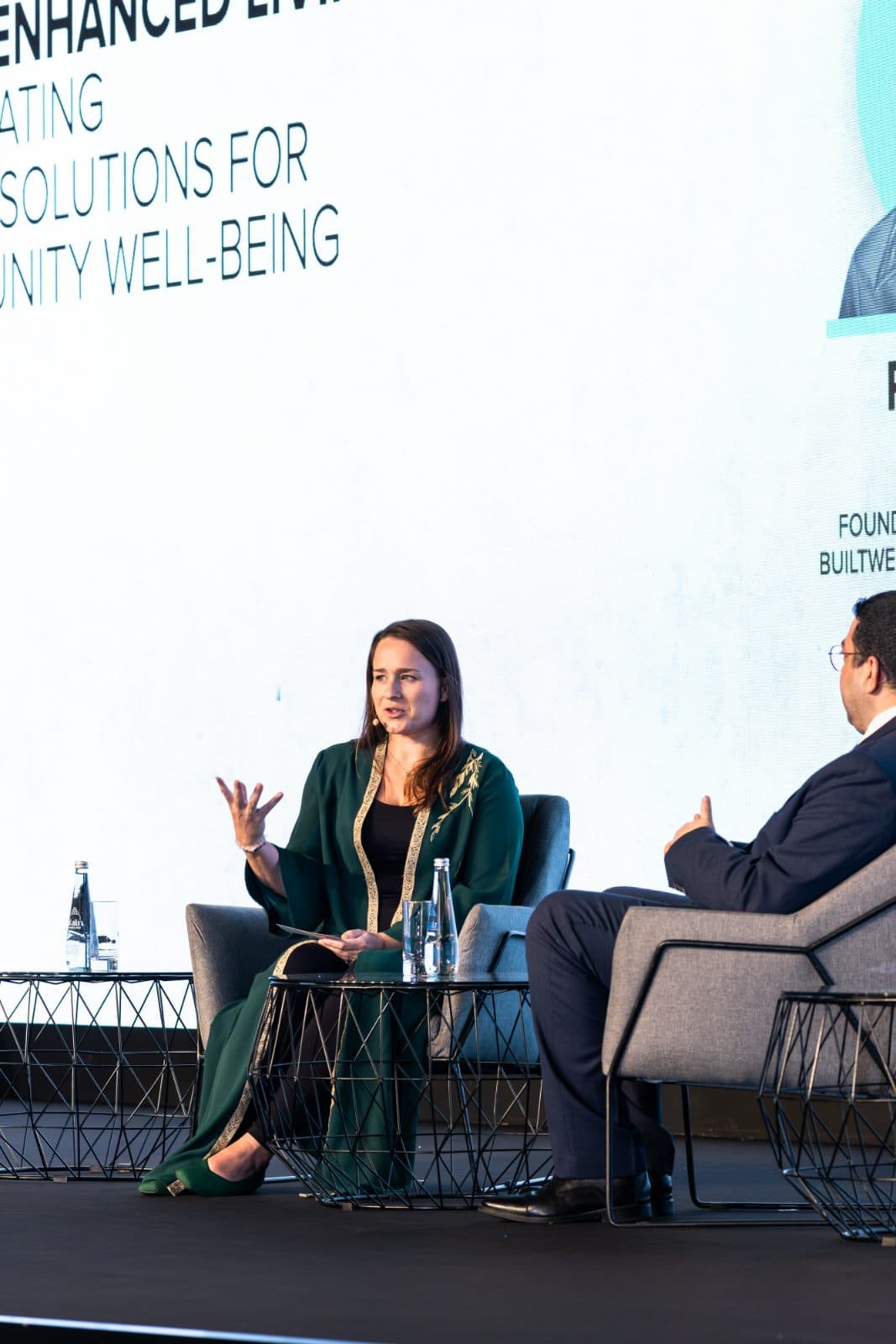 Rachael in conversation on a panel at a Leaders in Construction summit